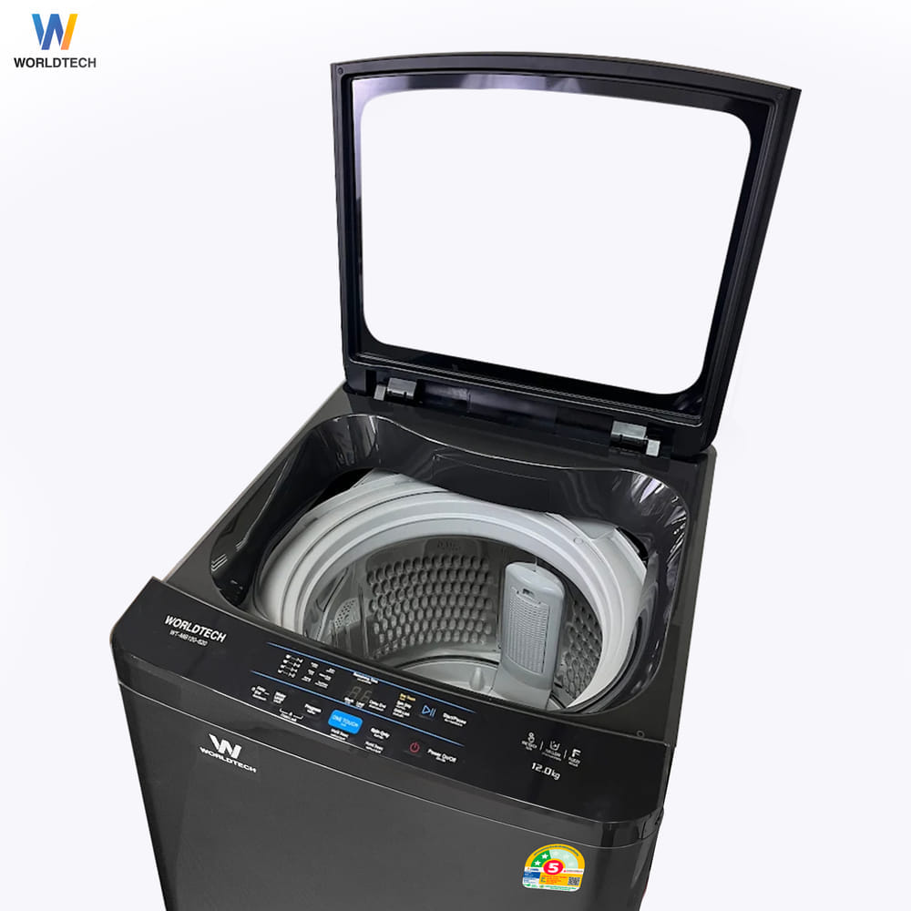 เครื่องซักผ้าฝาบน WORLDTECH รุ่น WT-MB120-620 ขนาด 12KG. สีเทา-ดำ